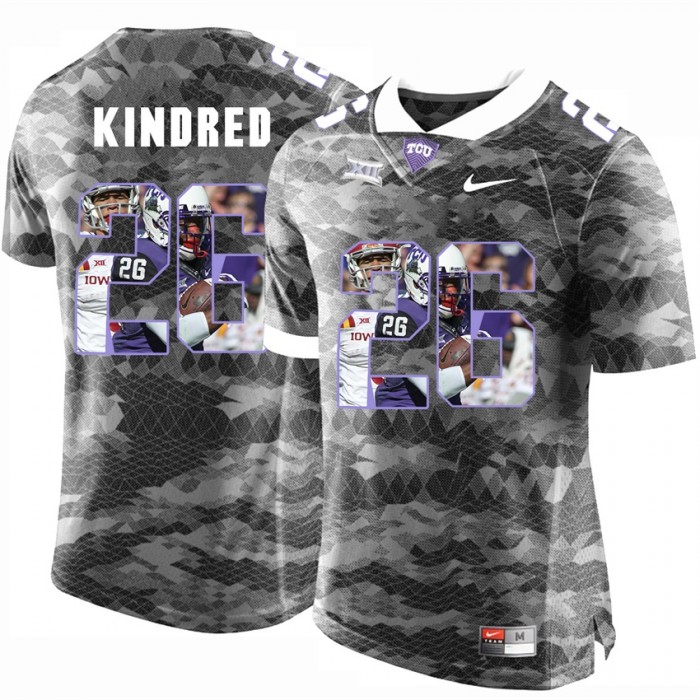 Derrick Kindred TCU Horned Frogs Grey NFL Player High-School Pride Pictorial Jersey