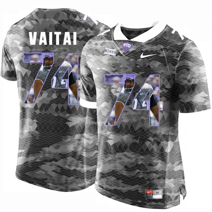 Halapoulivaati Vaitai TCU Horned Frogs Grey NFL Player High-School Pride Pictorial Jersey