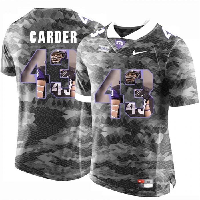 Tank Carder TCU Horned Frogs Grey NFL Player High-School Pride Pictorial Jersey