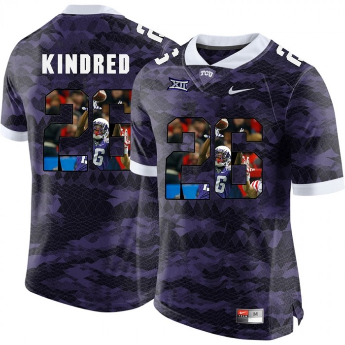 Derrick Kindred TCU Horned Frogs Purple NFL Player High-School Pride Pictorial Jersey
