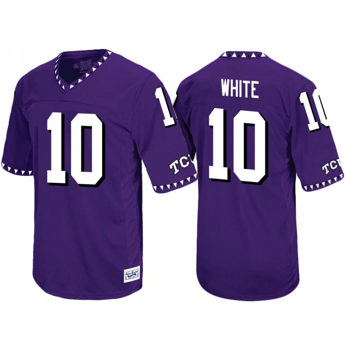 TCU Horned Frogs Desmon White Purple Throwback College Football Jersey