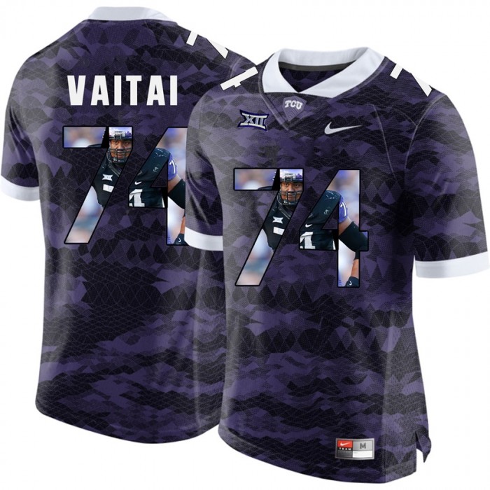 Halapoulivaati Vaitai TCU Horned Frogs Purple NFL Player High-School Pride Pictorial Jersey