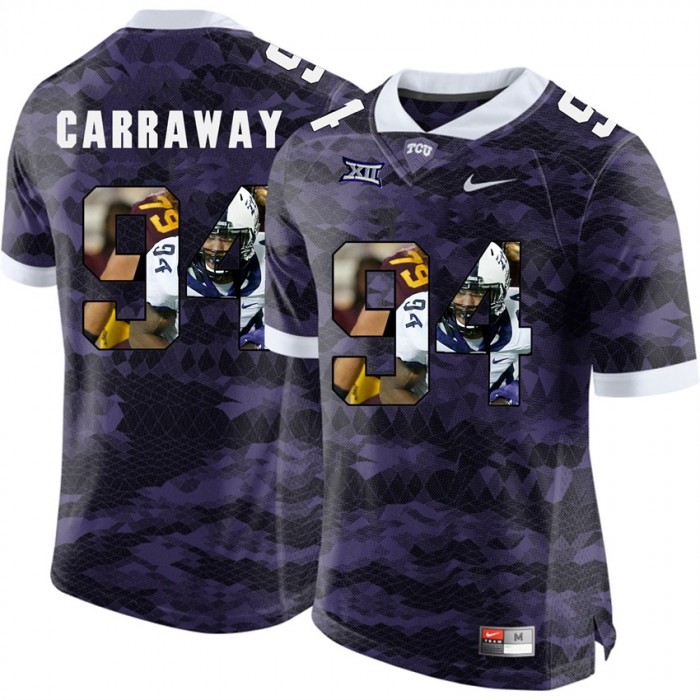 Josh Carraway TCU Horned Frogs Purple NFL Player High-School Pride Pictorial Jersey