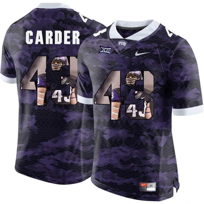 Tank Carder TCU Horned Frogs Purple NFL Player High-School Pride Pictorial Jersey