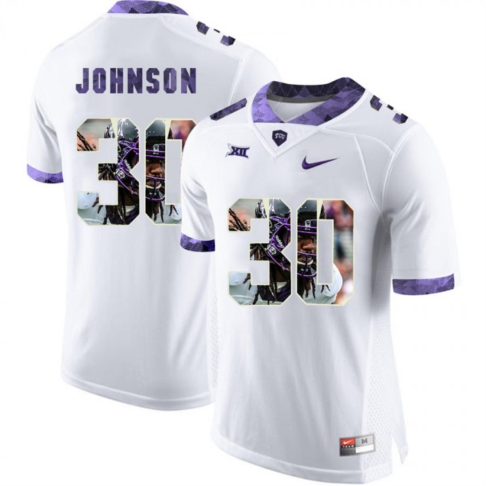 Denzel Johnson TCU Horned Frogs White NFL Player High-School Pride Pictorial Jersey