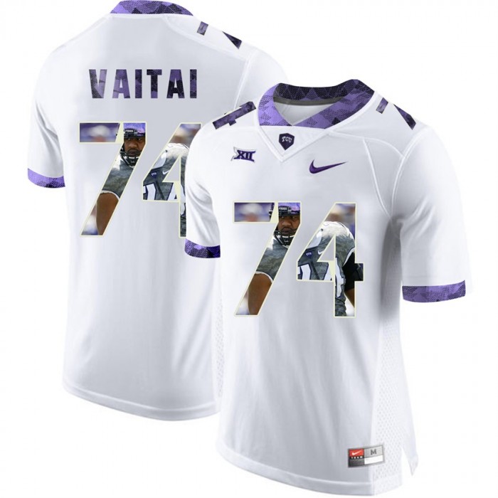 Halapoulivaati Vaitai TCU Horned Frogs White NFL Player High-School Pride Pictorial Jersey