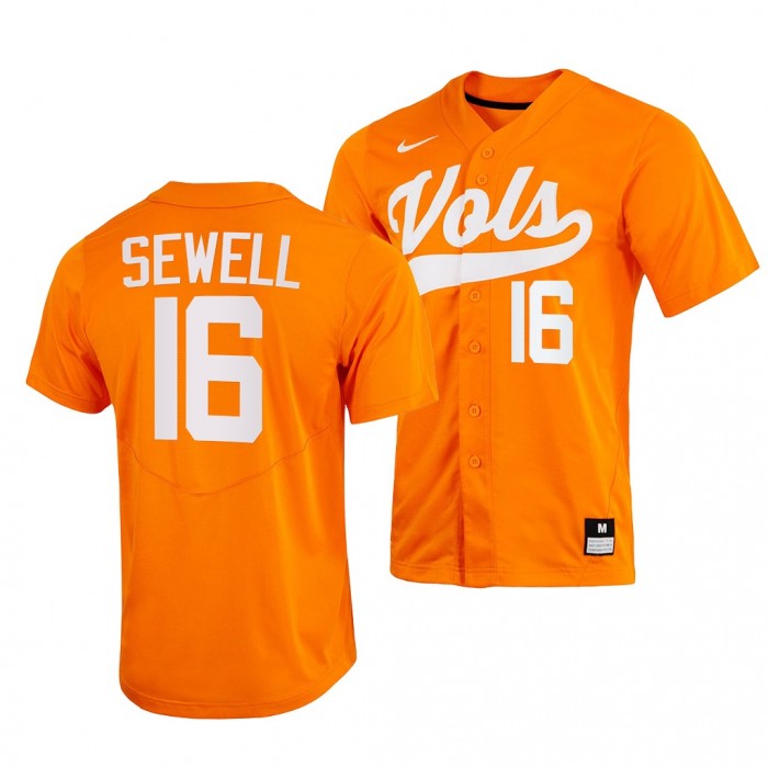 Camden Sewell Tennessee Volunteers #16 Orange College Baseball Home Jersey