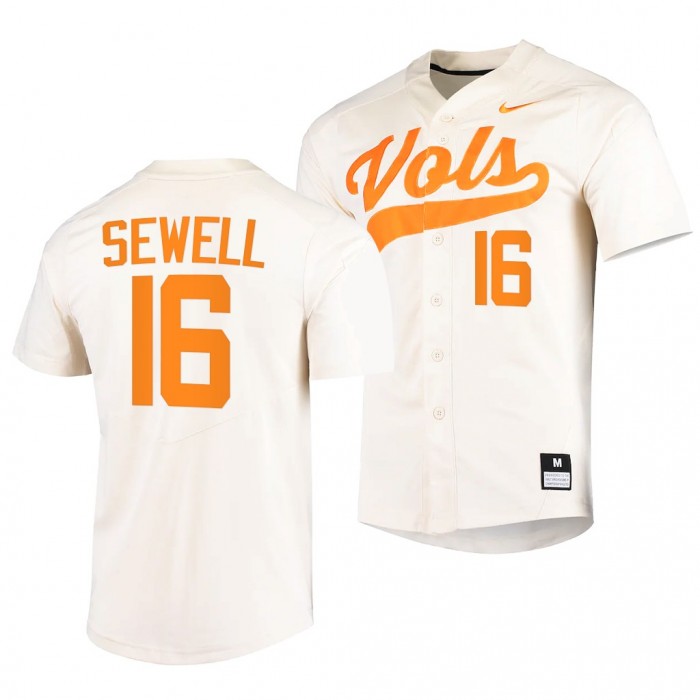 Tennessee Volunteers Camden Sewell 2022 College Baseball Replica White #16 Jersey