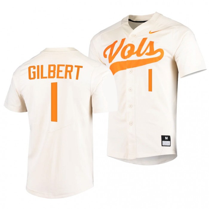 Tennessee Volunteers Drew Gilbert 2022 College Baseball Replica White #1 Jersey