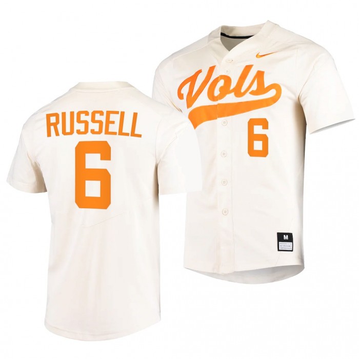 Tennessee Volunteers Evan Russell 2022 College Baseball Replica White #6 Jersey