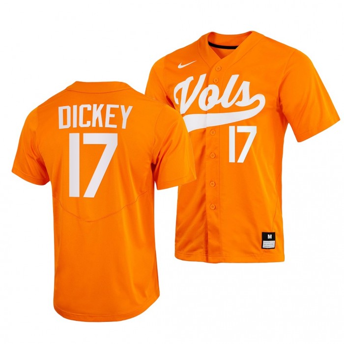 Jared Dickey Tennessee Volunteers #17 Orange College Baseball Home Jersey