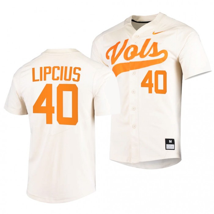 Tennessee Volunteers Luc Lipcius 2022 College Baseball Replica White #40 Jersey