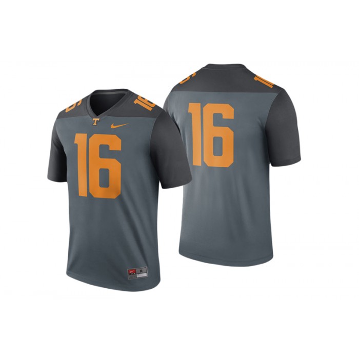 #16 Male Tennessee Volunteers Gray College Football Game Performance Jersey
