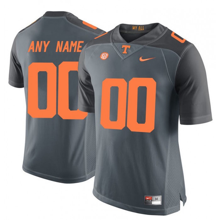 Male Tennessee Volunteers #00 Grey College Limited Football Customized Jersey