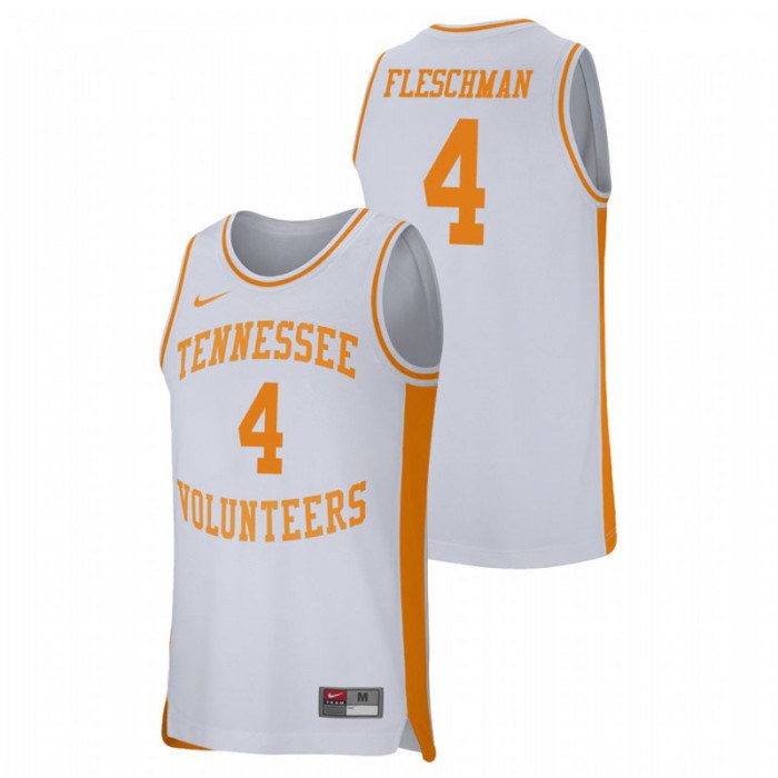 Tennessee Volunteers College Basketball White Jacob Fleschman Retro Performance Jersey For Men