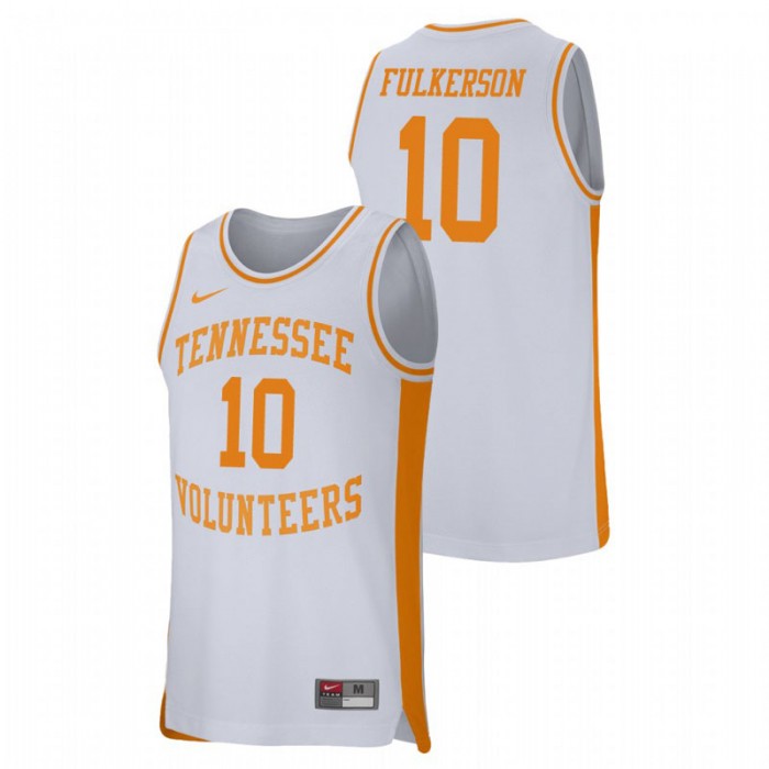 Tennessee Volunteers College Basketball White John Fulkerson Retro Performance Jersey For Men