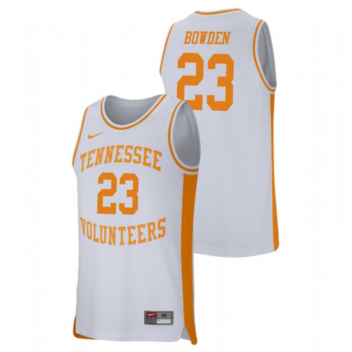 Tennessee Volunteers College Basketball White Jordan Bowden Retro Performance Jersey For Men