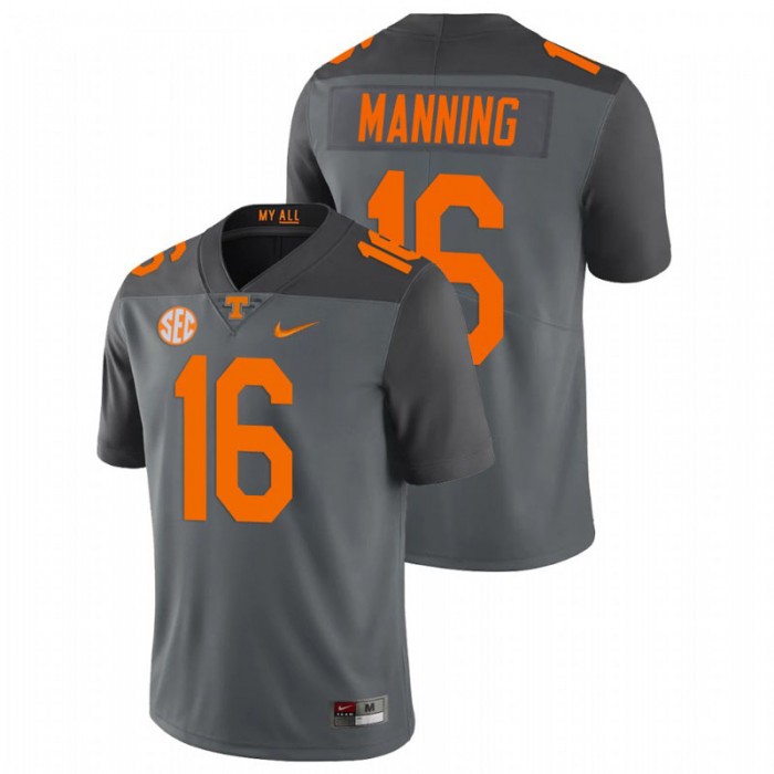 Peyton Manning Tennessee Volunteers Limited Football Gray Jersey For Men