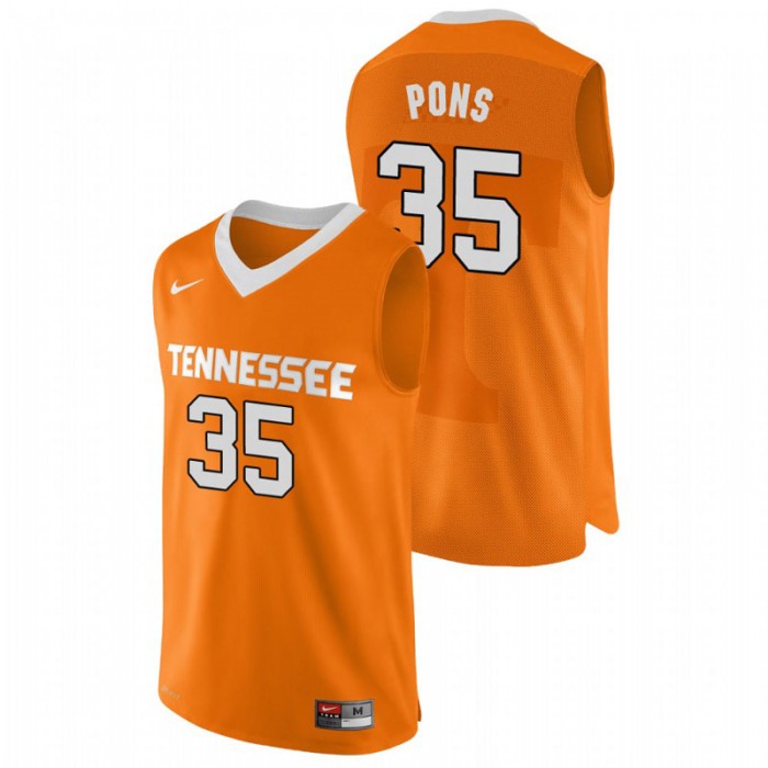 Tennessee Volunteers College Basketball Orange Yves Pons Authentic Performace Jersey For Men