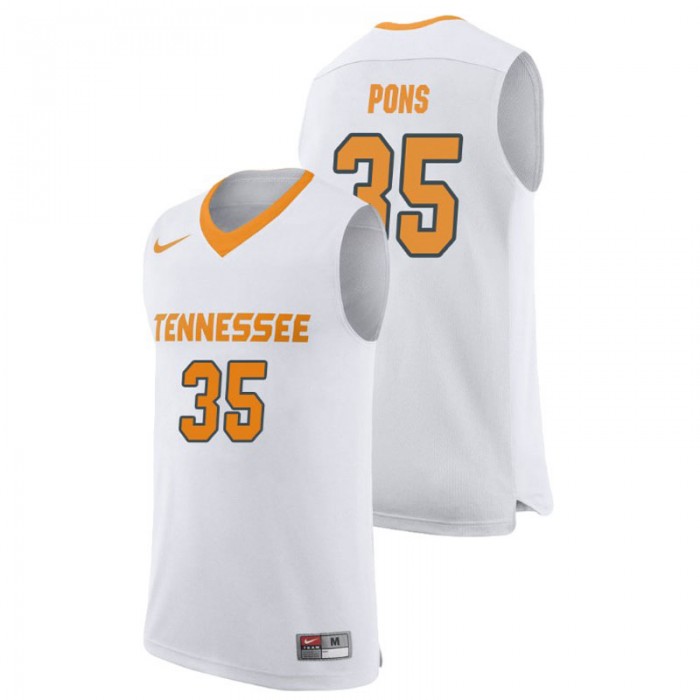 Tennessee Volunteers College Basketball White Yves Pons Replica Jersey