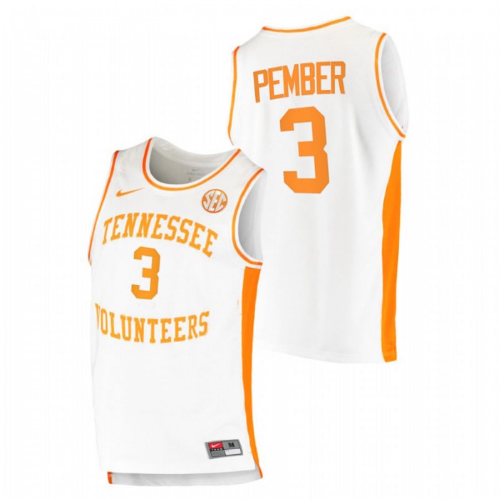 Tennessee Volunteers Drew Pember Jersey College Basketball White Replica Men