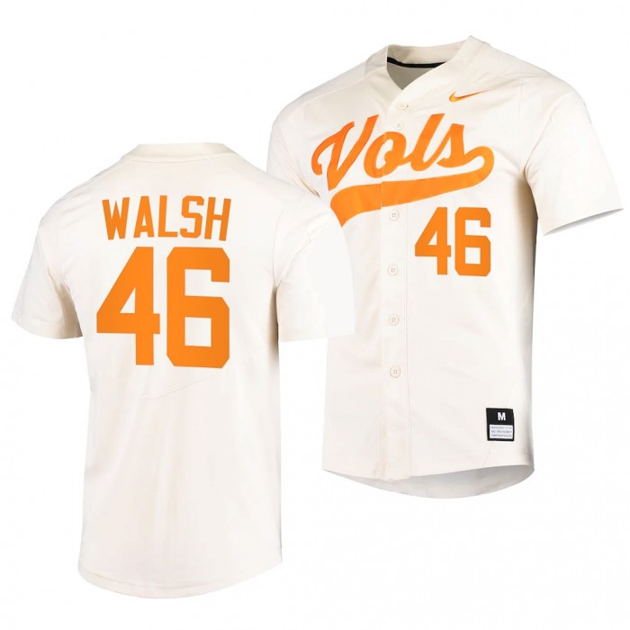 Tennessee Volunteers Redmond Walsh 2022 College Baseball Replica White #46 Jersey