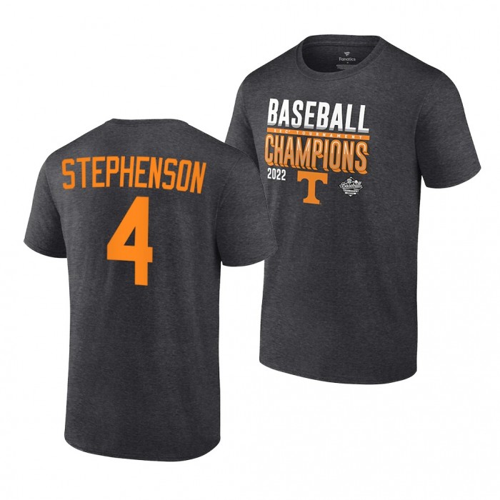 2022 SEC Baseball Tournament Champions Tennessee Volunteers Seth Stephenson Locker Room T-Shirt-Charcoal