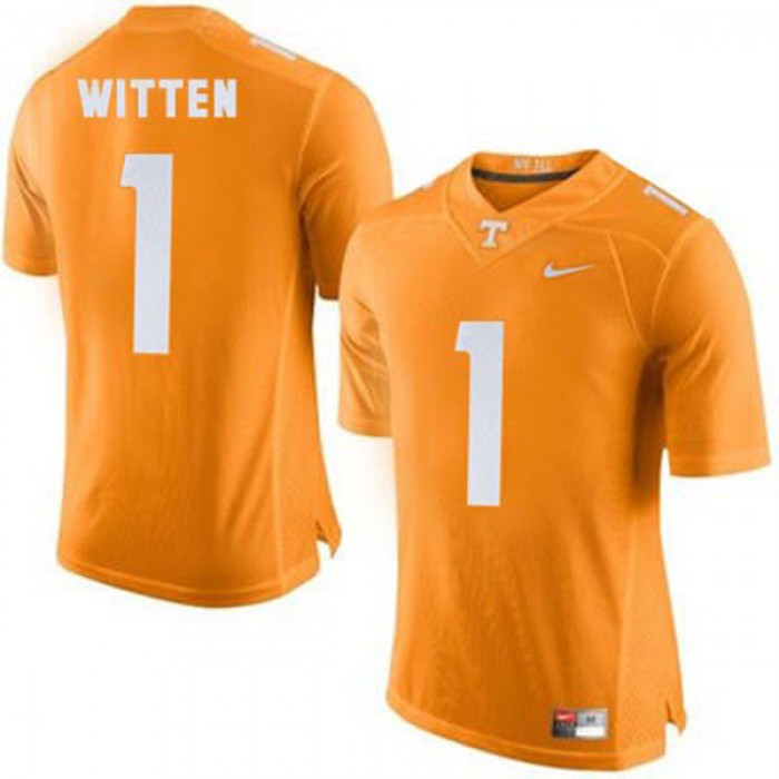 Tennessee Volunteers #1 Jason Witten Orange Football For Men Jersey