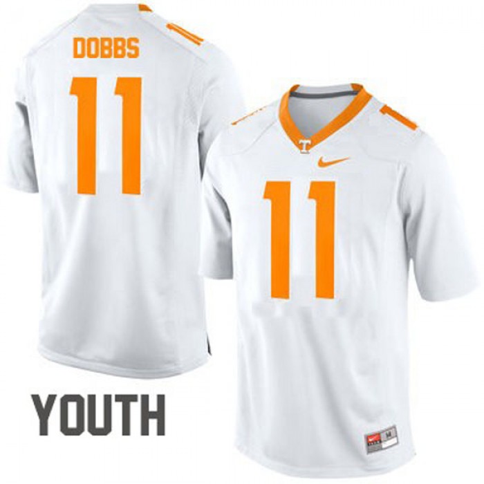 Tennessee Volunteers #11 Joshua Dobbs White Football Youth Jersey
