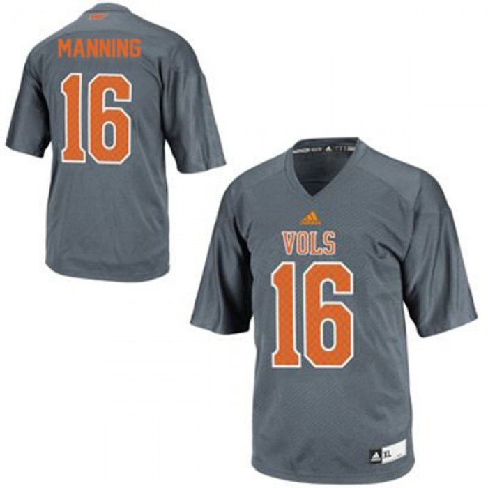 Tennessee Volunteers #16 Peyton Manning Gray Football For Men Jersey