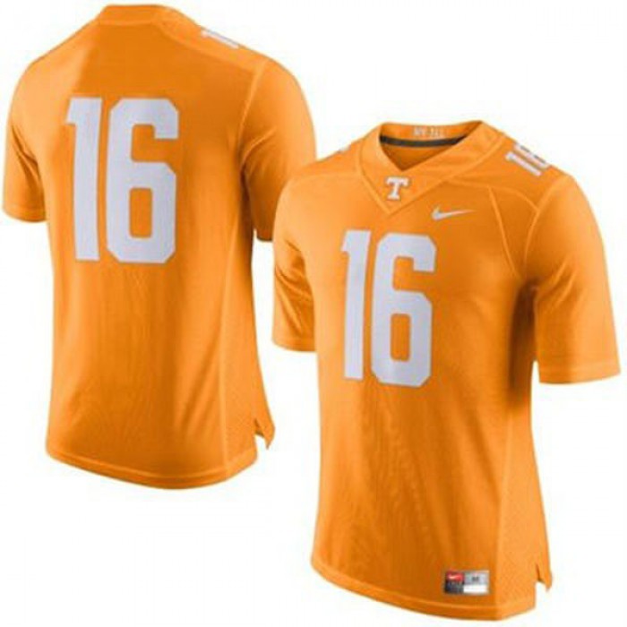 Tennessee Volunteers #16 Peyton Manning Orange Football For Men Jersey