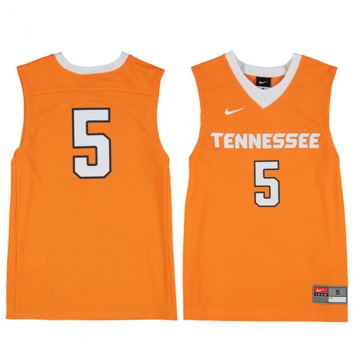 Tennessee Volunteers #5 Orange Basketball Youth Jersey
