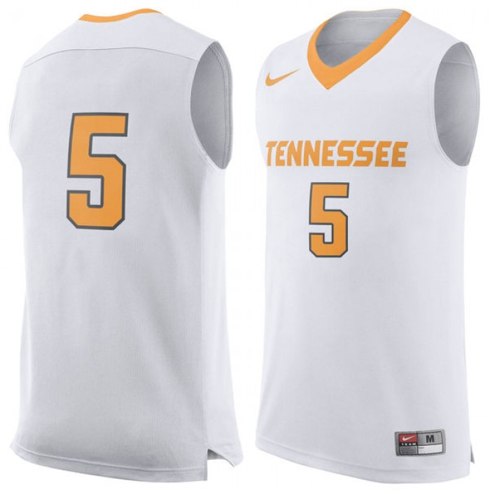 Tennessee Volunteers #5 White Basketball For Men Jersey