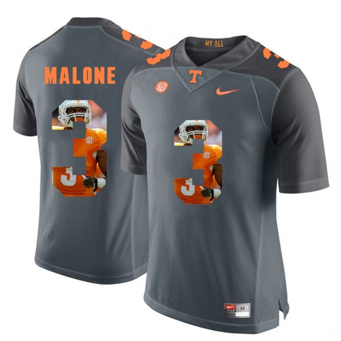 Josh Malone Tennessee Volunteers Grey Player Pictorial Fashion Jersey