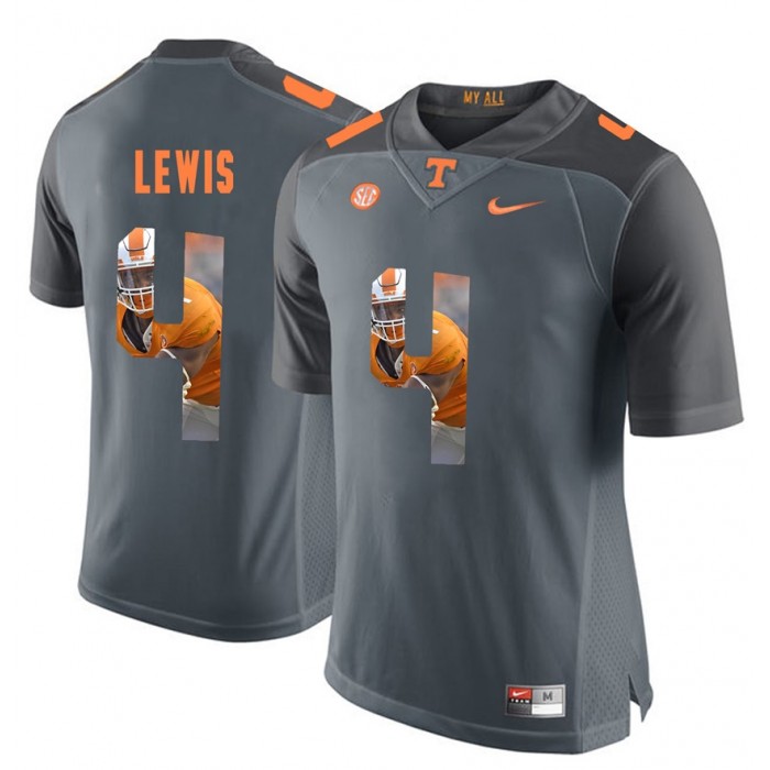 LaTroy Lewis Tennessee Volunteers Grey Player Pictorial Fashion Jersey