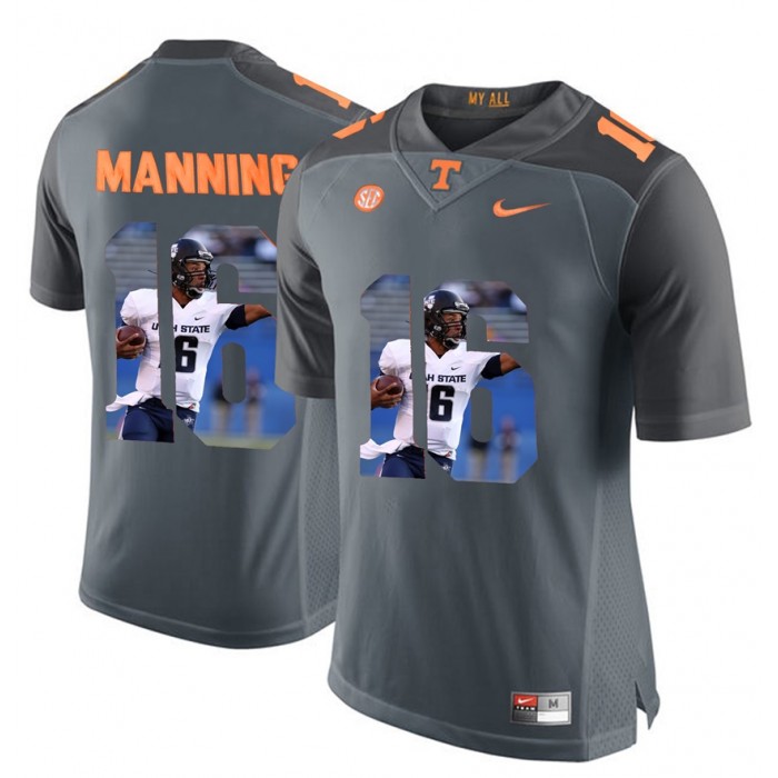Peyton Manning Tennessee Volunteers Grey Player Pictorial Fashion Jersey