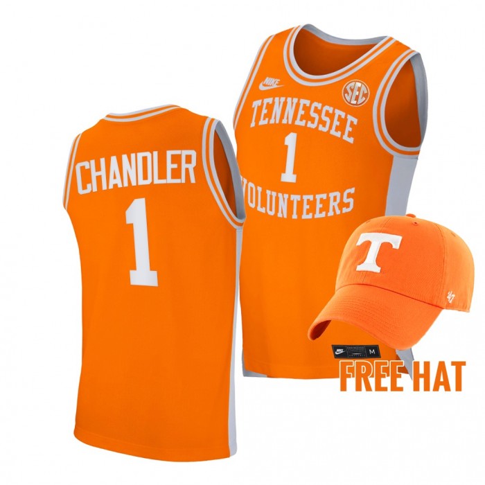 Tennessee Volunteers Kennedy Chandler Retro Basketball Jersey Orange 2021-22 Free Hat Jersey