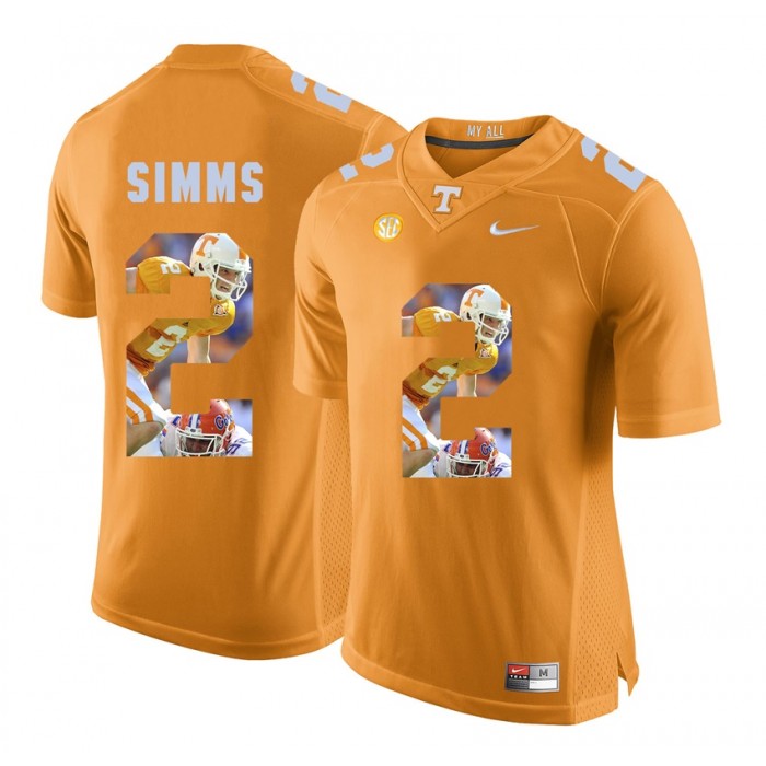 Matt Simms Tennessee Volunteers Orange Player Pictorial Fashion Jersey