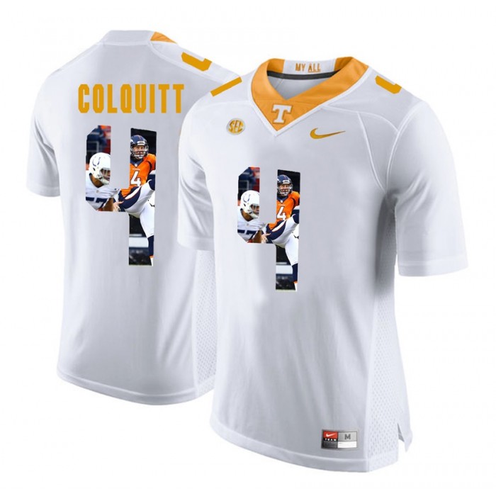 Britton Colquitt Tennessee Volunteers White Player Pictorial Fashion Jersey