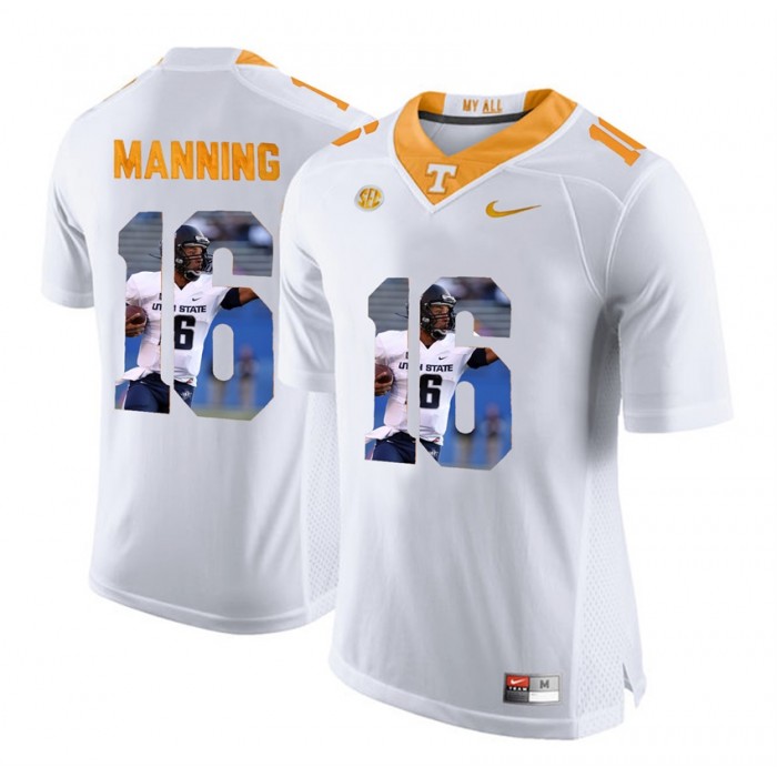 Peyton Manning Tennessee Volunteers White Player Pictorial Fashion Jersey