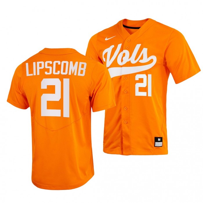 Trey Lipscomb Tennessee Volunteers #21 Orange College Baseball Home Jersey