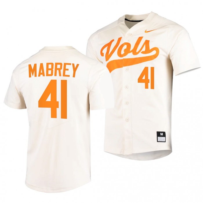Tennessee Volunteers Will Mabrey 2022 College Baseball Replica White #41 Jersey