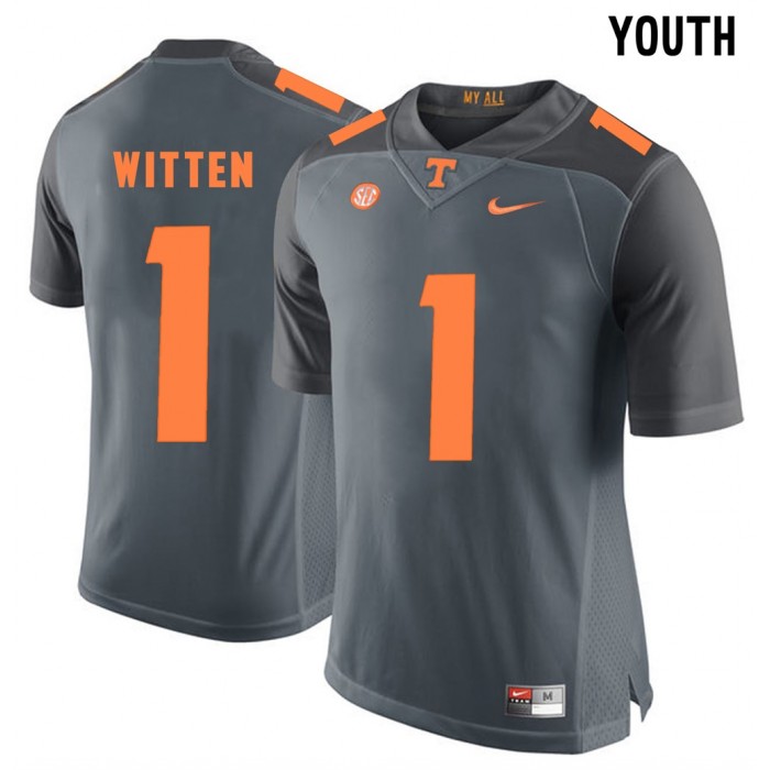 Youth Tennessee Volunteers Football Grey College Jason Witten Jersey