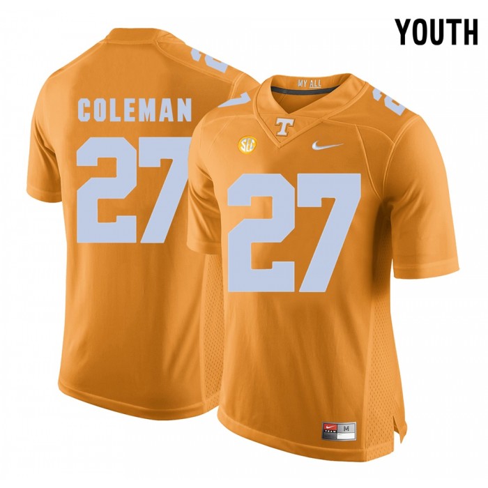 Youth Tennessee Volunteers Football Orange College Justin Coleman Jersey