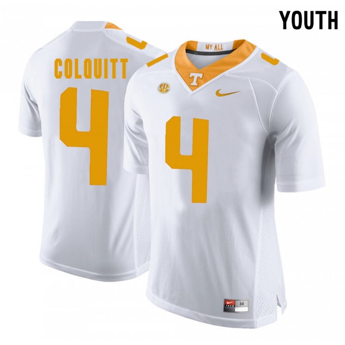 Youth Tennessee Volunteers Football White College Britton Colquitt Jersey