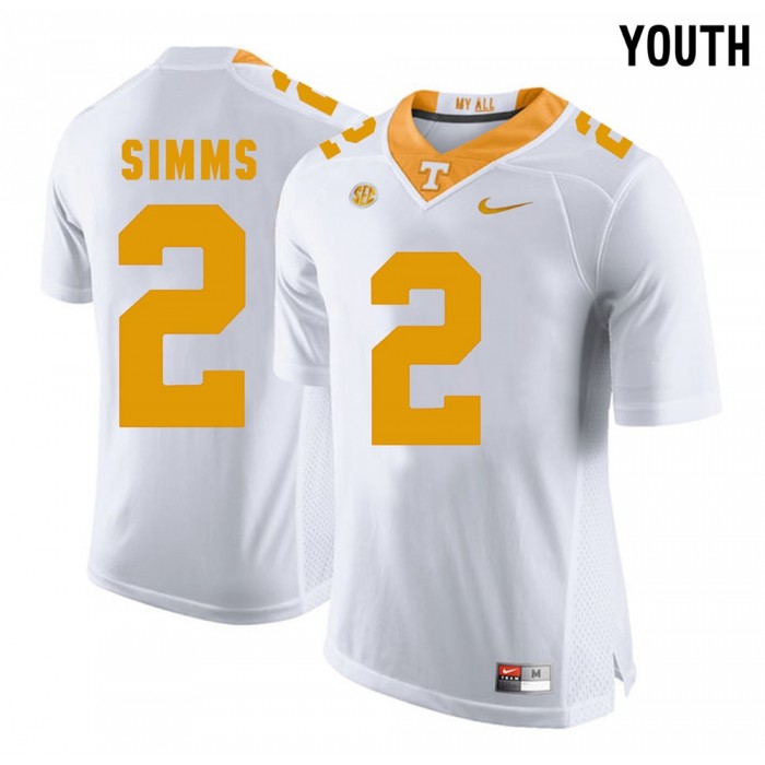 Youth Tennessee Volunteers Football White College Matt Simms Jersey