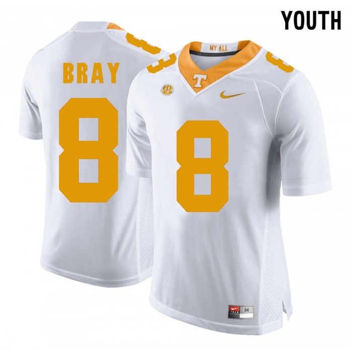 Youth Tennessee Volunteers Football White College Tyler Bray Jersey
