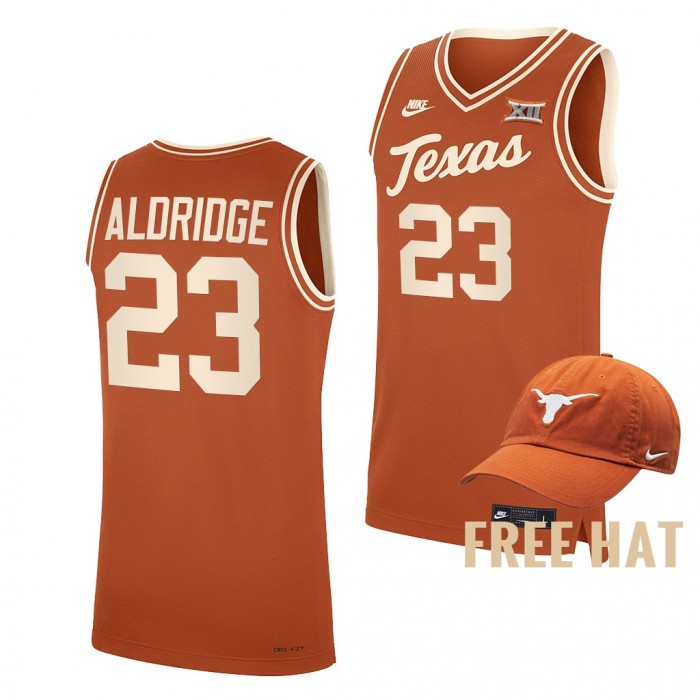 Texas Longhorns LaMarcus Aldridge Orange Throwback Jersey Free Hat