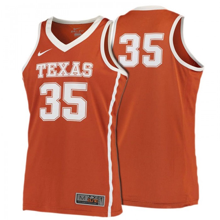 Male Texas Longhorns #35 Orange Basketball Performance Jersey
