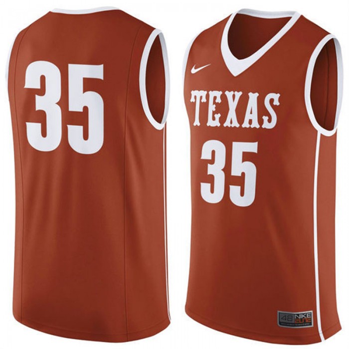 Male Texas Longhorns #35 Orange NCAA Basketball Premier Tank Top Jersey